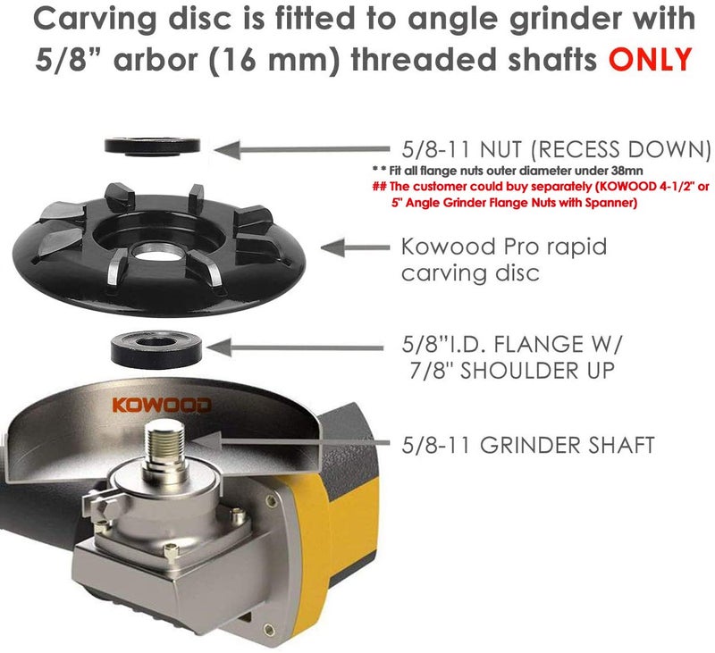 KOWOOD Wood Turbo Carving Disc (Curve) in 8 Teeth by KOWOOD - Image 3